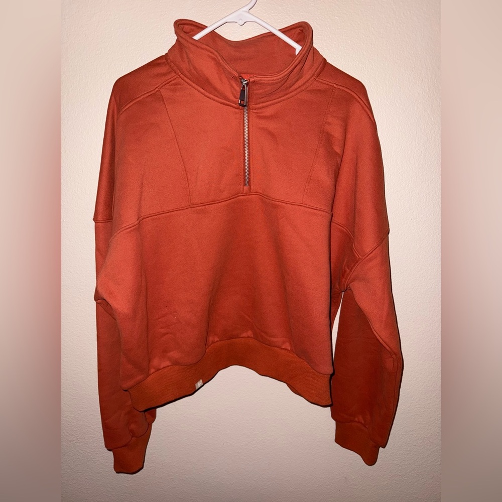 Alexander Jane Women's Rust Quarter Zip Semi Cropped‎ Pullover size 1X/2X